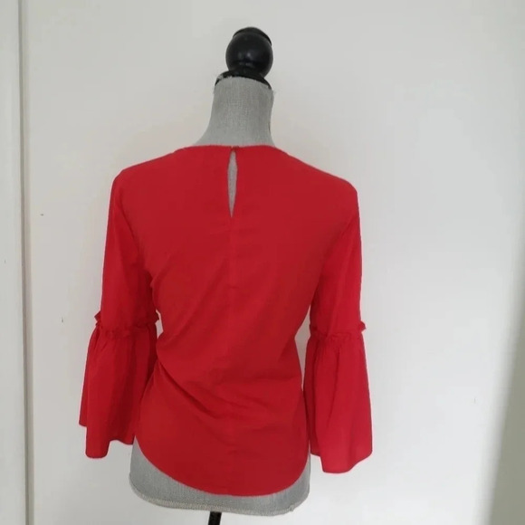 KONTROL Contemporary Women's Red Long Bell Sleeve - Picture 3 of 10